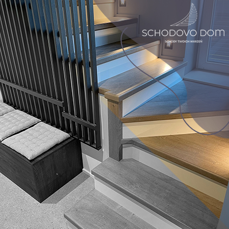 Lekkie i nowoczesne schody samonośne dębowe